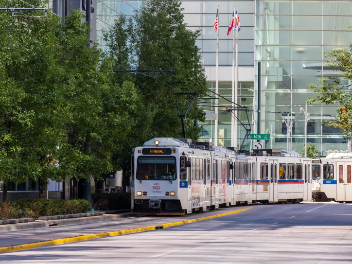 Photo of light rail train in Denver