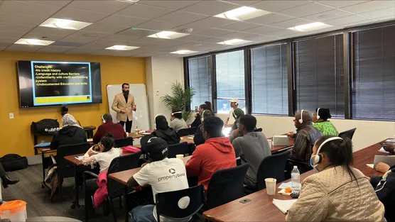 Clients attending a class